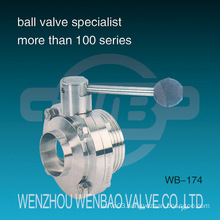 Stainless Steel 316 Manual Sanitary Butterfly Valve (welded X threaded)